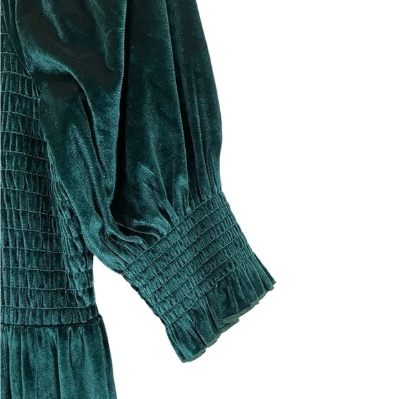 Baltic Born Clara Smocked Velvet Maxi Dress Green NWT - Picture 7 of 16
